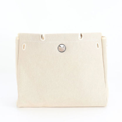 Hermes □G Mark Herbag  MM Toile Ash Leather 2WAY Shoulder Bag Tote A4 Men