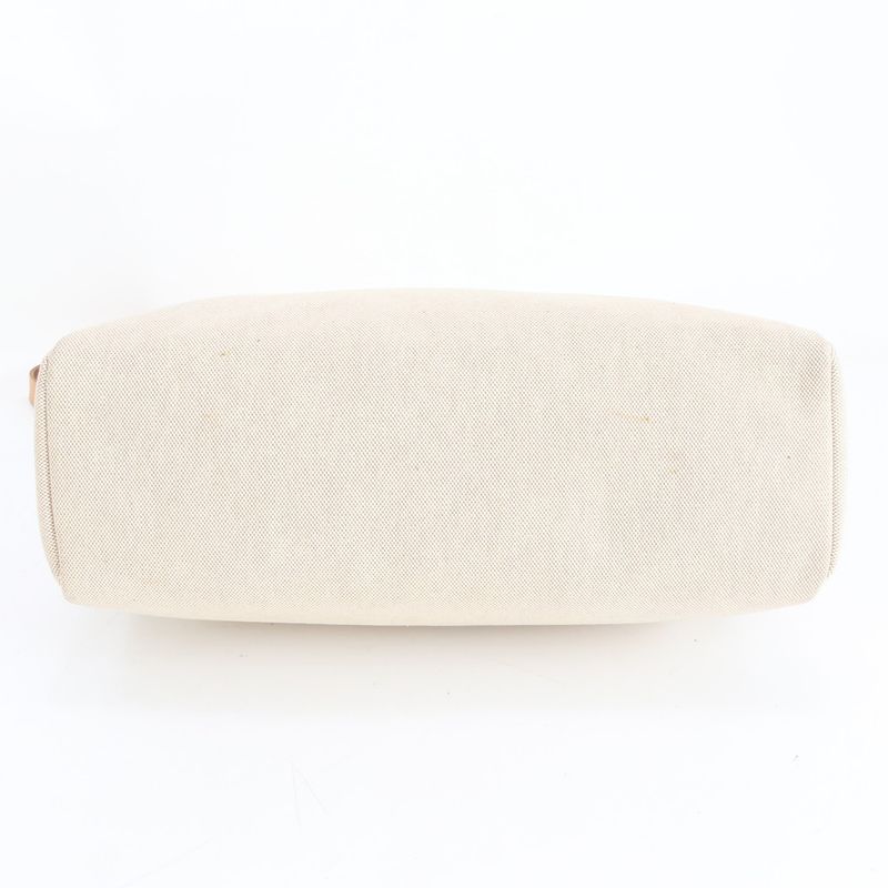 Hermes □G Mark Herbag  MM Toile Ash Leather 2WAY Shoulder Bag Tote A4 Men