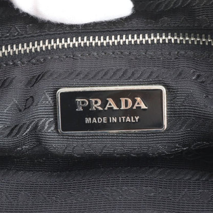 Prada Tessuto Nylon Triangle Logo Leather Shoulder Bag Shoulder Hand Black