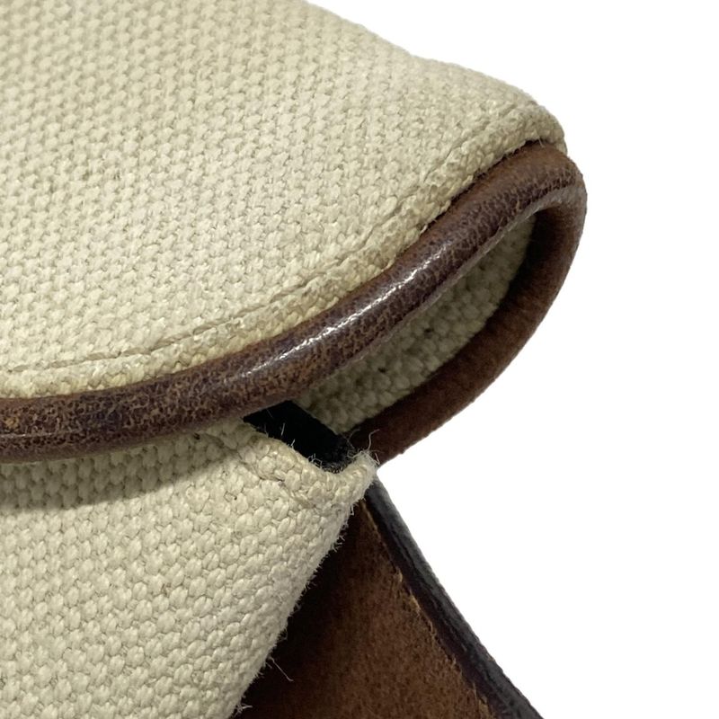 Dior/christian Dior Waist Pouch Saddle Bag Ivory X Dark Brown Leather