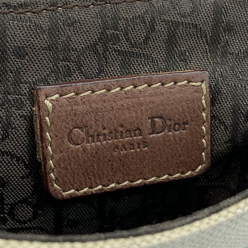 Dior/christian Dior Waist Pouch Saddle Bag Ivory X Dark Brown Leather