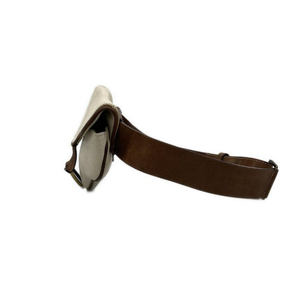 Dior/christian Dior Waist Pouch Saddle Bag Ivory X Dark Brown Leather