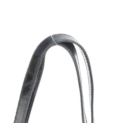 Prada Tessuto Nylon Triangle Logo Leather Tote Bag Shoulder Hand Black Women