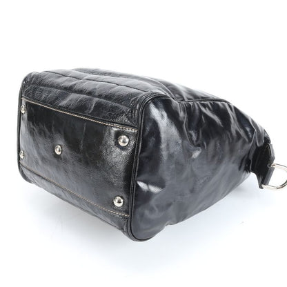 Gucci Interlocking G 181527 Leather Handbag Tote Black Women's RRM Da6-4