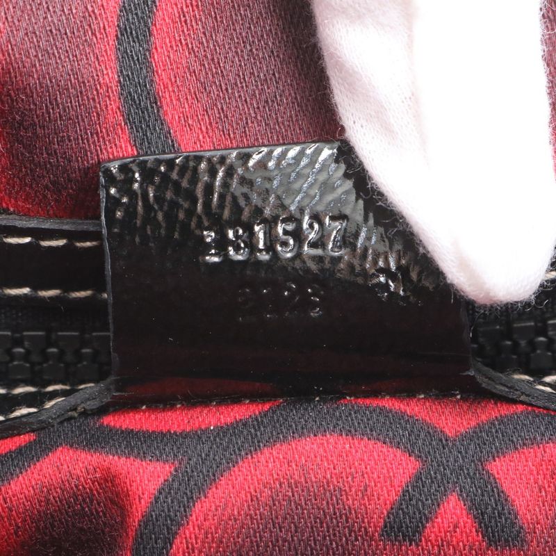 Gucci Interlocking G 181527 Leather Handbag Tote Black Women's RRM Da6-4