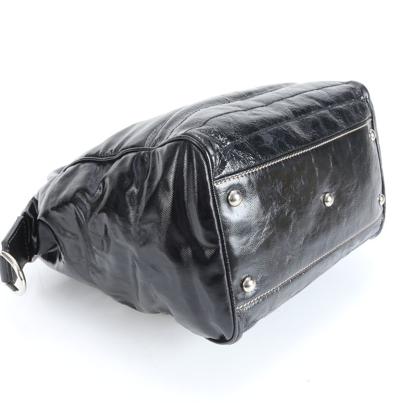 Gucci Interlocking G 181527 Leather Handbag Tote Black Women's RRM Da6-4