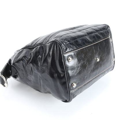 Gucci Interlocking G 181527 Leather Handbag Tote Black Women's RRM Da6-4