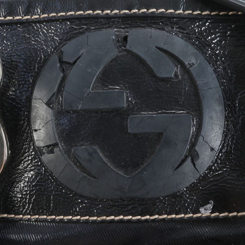 Gucci Interlocking G 181527 Leather Handbag Tote Black Women's RRM Da6-4