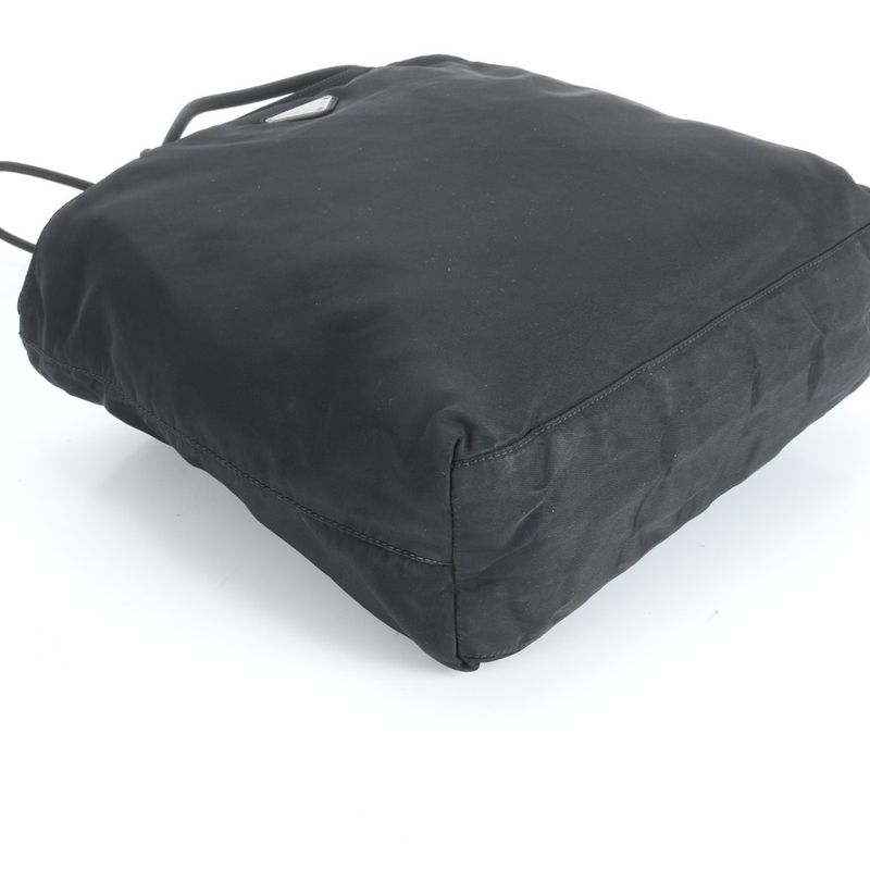 Prada Tessuto Nylon Triangle Logo Tote Bag Shoulder Black Women's RRM Da5-8