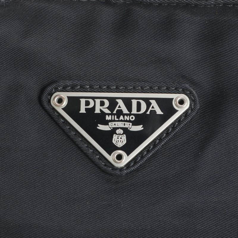 Prada Tessuto Nylon Triangle Logo Tote Bag Shoulder Black Women's RRM Da5-8