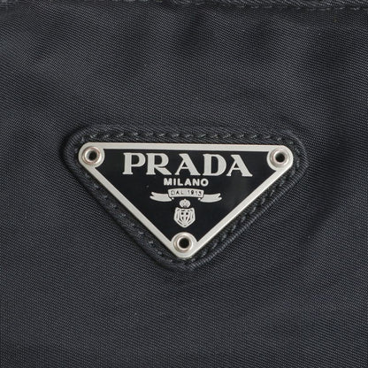 Prada Tessuto Nylon Triangle Logo Tote Bag Shoulder Black Women's RRM Da5-8