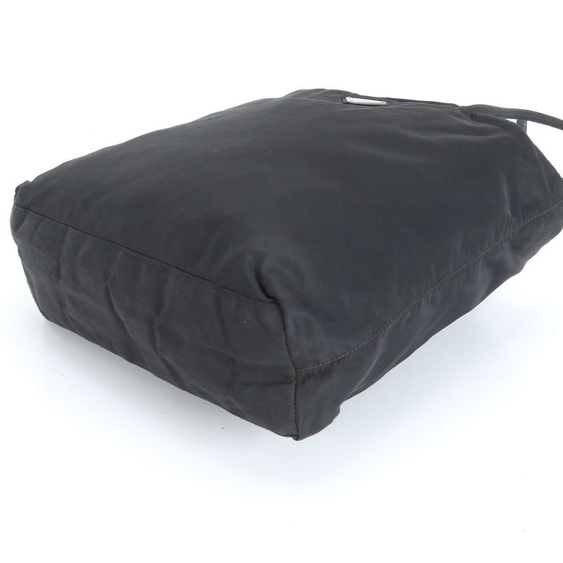 Prada Tessuto Nylon Triangle Logo Tote Bag Shoulder Black Women's RRM Da5-8