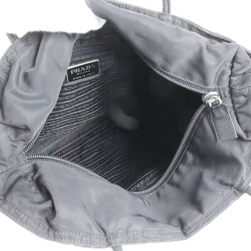 Prada Tessuto Nylon Triangle Logo Tote Bag Shoulder Black Women's RRM Da5-8