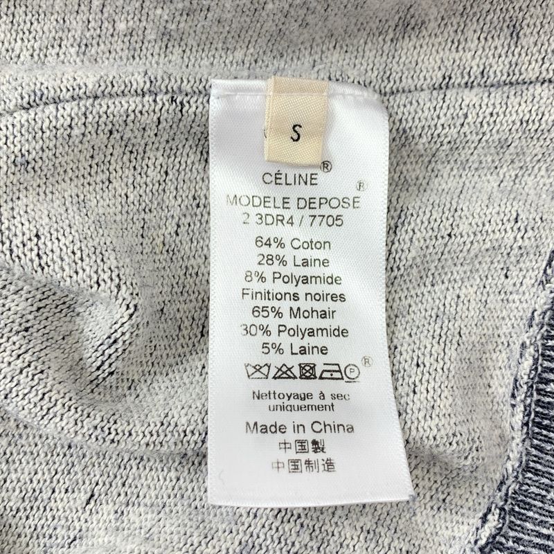 Celine | Phoebe Period Reconstructed Cotton Wool Crew Neck Knit | S | Gray |
