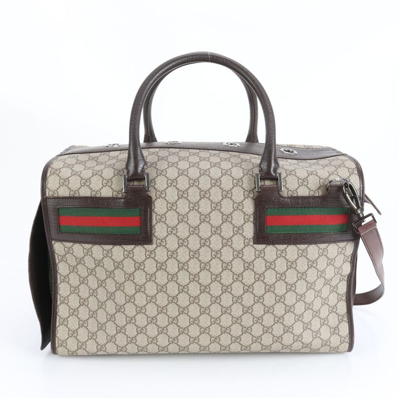 Gucci GG Supreme Pet Carry 146278 2WAY Boston Bag Business Trip Travel Shoulder