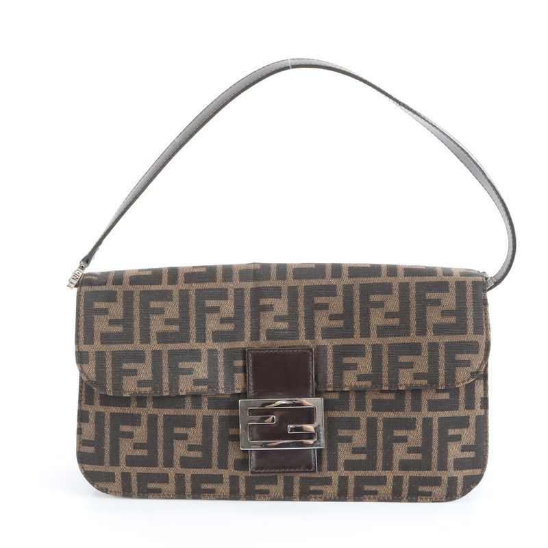 Fendi Zucca Mamma Bucket Leather Shoulder Bag Shoulder Hand Genuine Leather