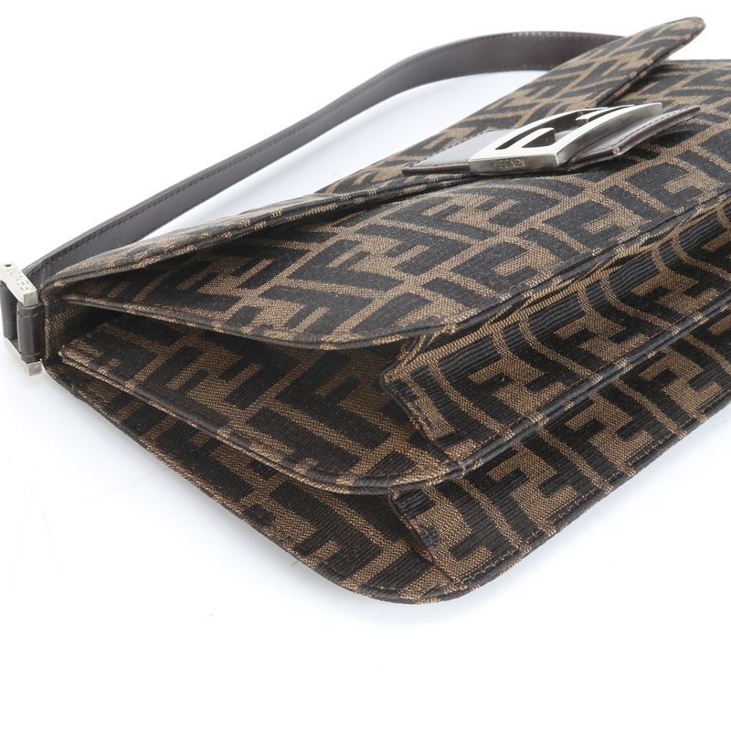 Fendi Zucca Mamma Bucket Leather Shoulder Bag Shoulder Hand Genuine Leather