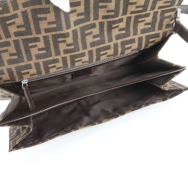 Fendi Zucca Mamma Bucket Leather Shoulder Bag Shoulder Hand Genuine Leather