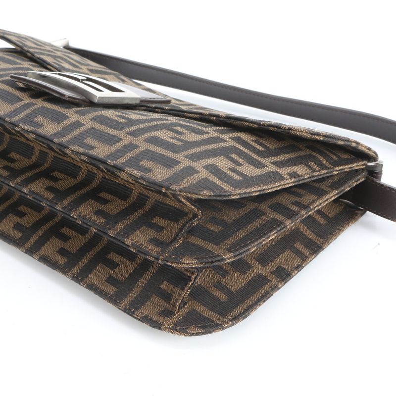 Fendi Zucca Mamma Bucket Leather Shoulder Bag Shoulder Hand Genuine Leather