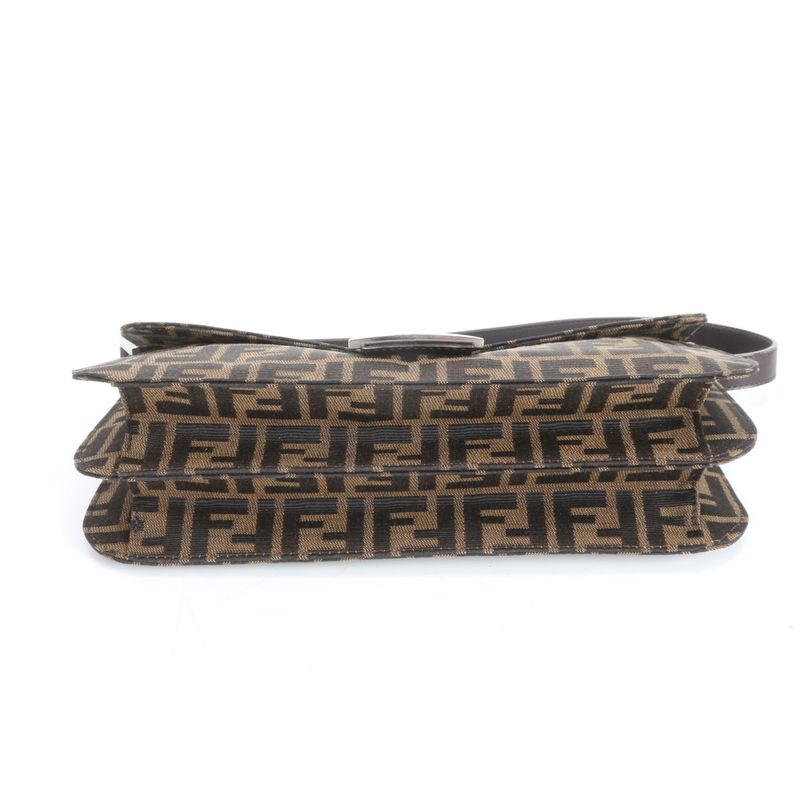 Fendi Zucca Mamma Bucket Leather Shoulder Bag Shoulder Hand Genuine Leather