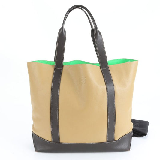 Loewe Anagram Beige Leather Tote Bag Shoulder Business Commuter Genuine Leather