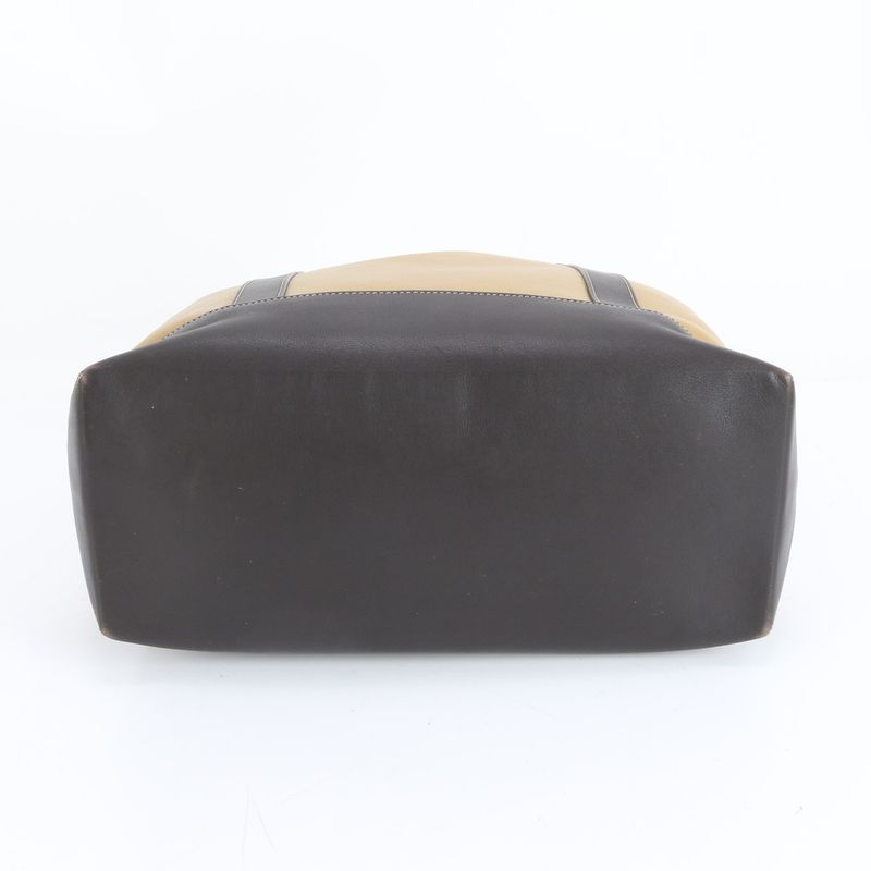 Loewe Anagram Beige Leather Tote Bag Shoulder Business Commuter Genuine Leather