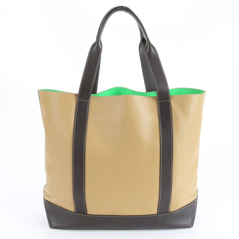 Loewe Anagram Beige Leather Tote Bag Shoulder Business Commuter Genuine Leather