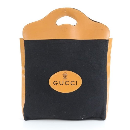 Gucci Wool Leather Tote Bag Shoulder Business Commute Hand A4 Men Women's RRM