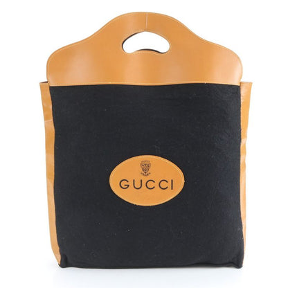 Gucci Wool Leather Tote Bag Shoulder Business Commute Hand A4 Men Women's RRM