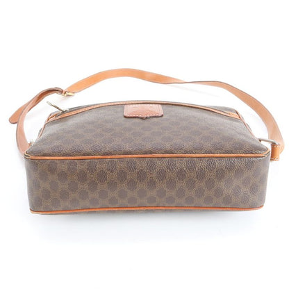 Celine Macadam Leather Shoulder Bag Crossbody Hand Brown Women's RRM Da6-5