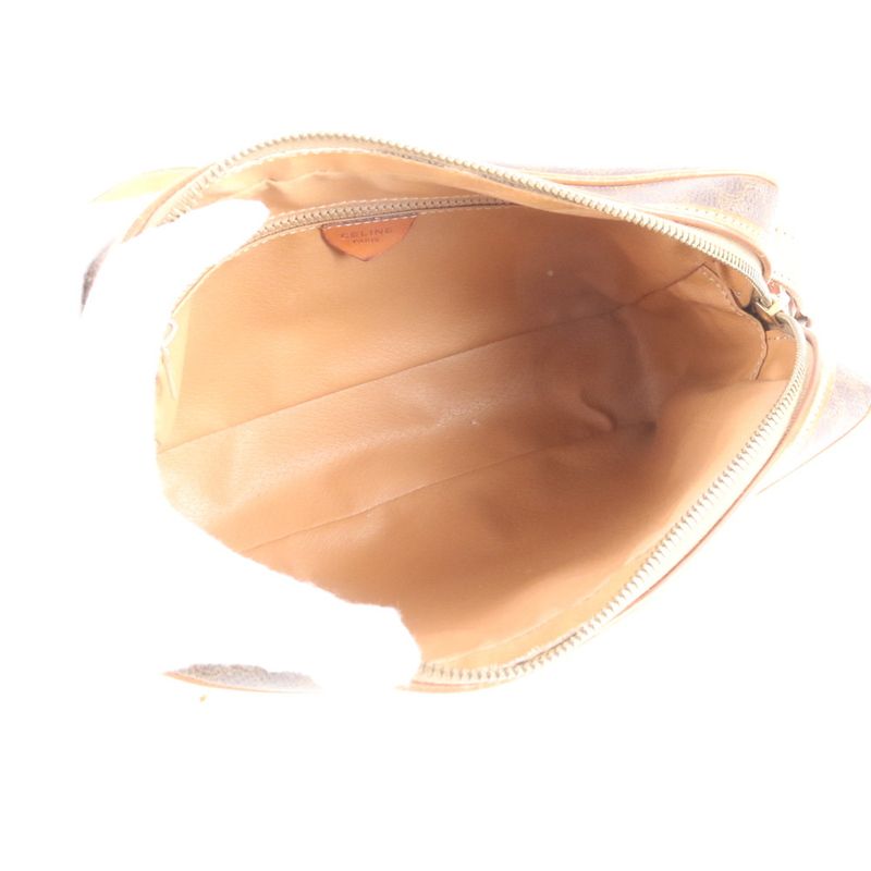 Celine Macadam Leather Shoulder Bag Crossbody Hand Brown Women's RRM Da6-5