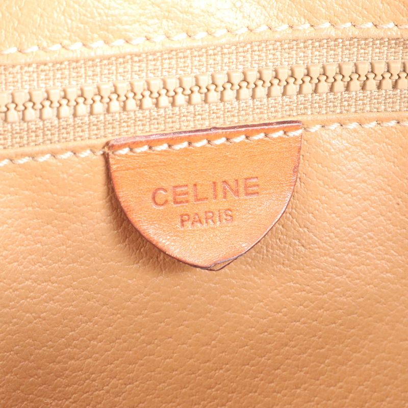 Celine Macadam Leather Shoulder Bag Crossbody Hand Brown Women's RRM Da6-5