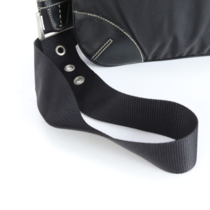 Prada Tessuto Nylon Triangle Logo Leather Shoulder Bag Crossbody Messenger