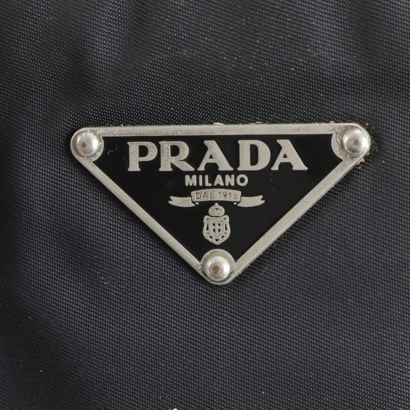 Prada Tessuto Nylon Triangle Logo Leather Shoulder Bag Crossbody Messenger