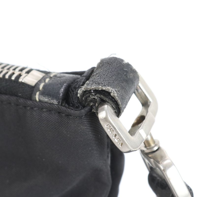 Prada Tessuto Nylon Triangle Logo Leather Shoulder Bag Crossbody Messenger