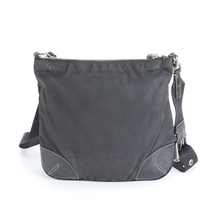 Prada Tessuto Nylon Triangle Logo Leather Shoulder Bag Crossbody Messenger