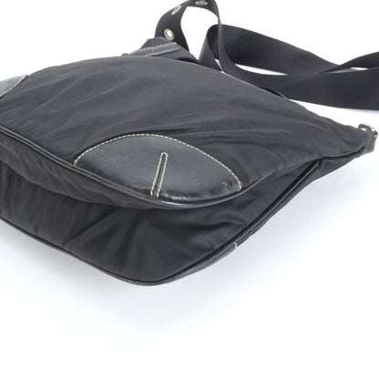 Prada Tessuto Nylon Triangle Logo Leather Shoulder Bag Crossbody Messenger