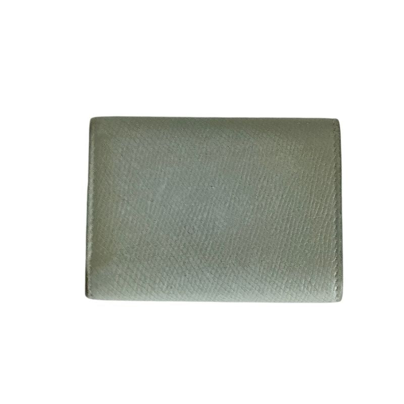 Celine Folded Compact Wallet Leather Trifold Wallet Gray Women's Used