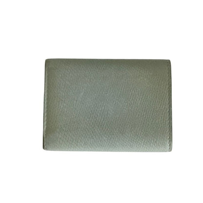 Celine Folded Compact Wallet Leather Trifold Wallet Gray Women's Used