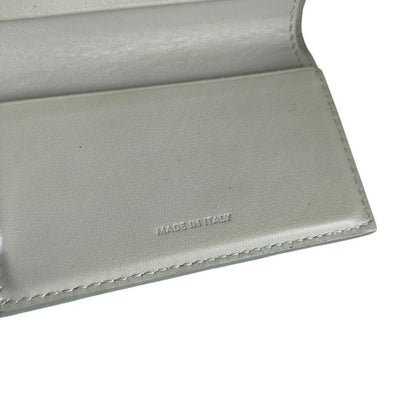 Celine Folded Compact Wallet Leather Trifold Wallet Gray Women's Used