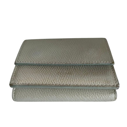 Celine Folded Compact Wallet Leather Trifold Wallet Gray Women's Used