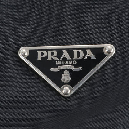 Prada Tessuto Nylon Triangle Logo Leather Shoulder Bag Messenger Black Men