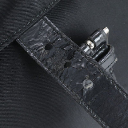 Prada Tessuto Nylon Triangle Logo Leather Shoulder Bag Messenger Black Men