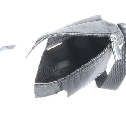 Prada Tessuto Nylon Triangle Logo Leather Shoulder Bag Messenger Black Men