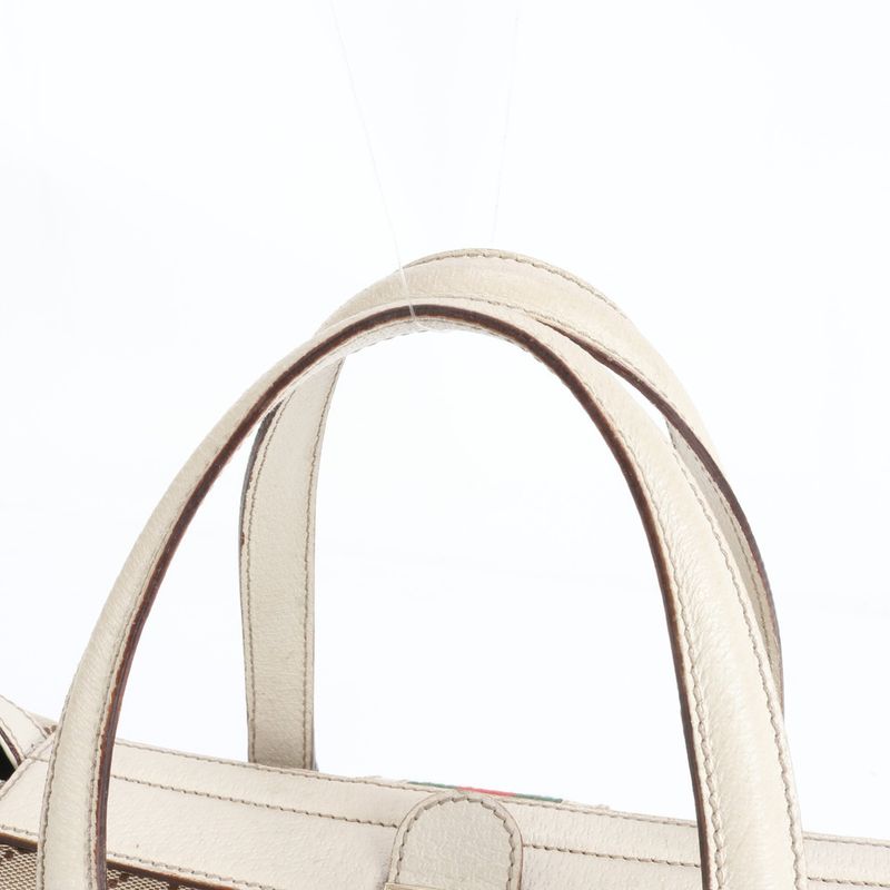 Gucci GG Canvas Sherry Line 146002 Leather Tote Bag Shoulder Hand Women's RRM