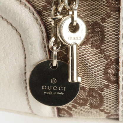 Gucci GG Canvas Sherry Line 146002 Leather Tote Bag Shoulder Hand Women's RRM