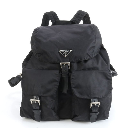 Prada Tessuto Nylon Triangle Logo Backpack Sac Shoulder Bag Black Women RRM