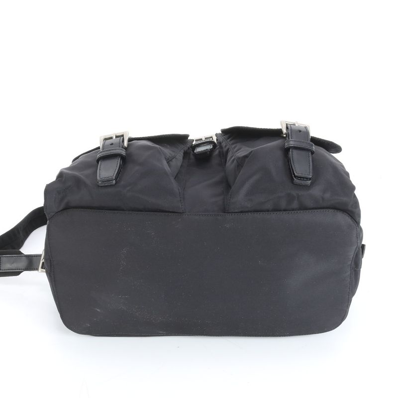 Prada Tessuto Nylon Triangle Logo Backpack Sac Shoulder Bag Black Women RRM