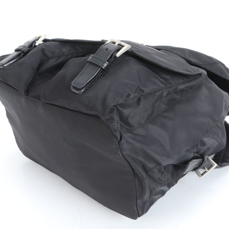 Prada Tessuto Nylon Triangle Logo Backpack Sac Shoulder Bag Black Women RRM