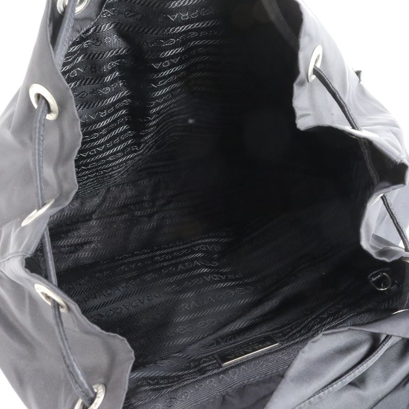 Prada Tessuto Nylon Triangle Logo Backpack Sac Shoulder Bag Black Women RRM